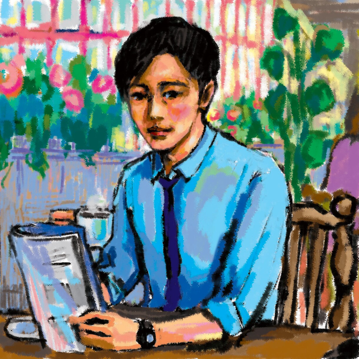 雰囲気のある人物画・似顔絵お描きします 似顔絵は得意です。少しイケメン・イケ女にいたしましょう イメージ1