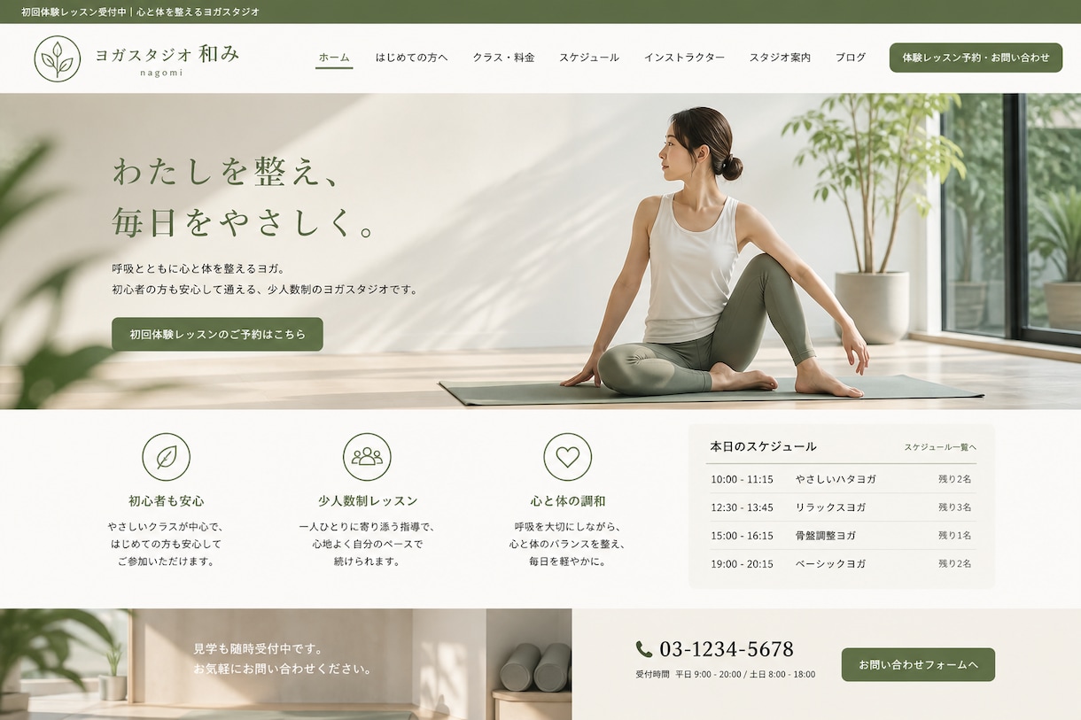 教室スクールの紹介ホームページを作成します 習い事向け。公開後3ヶ月分込み5ページ イメージ2