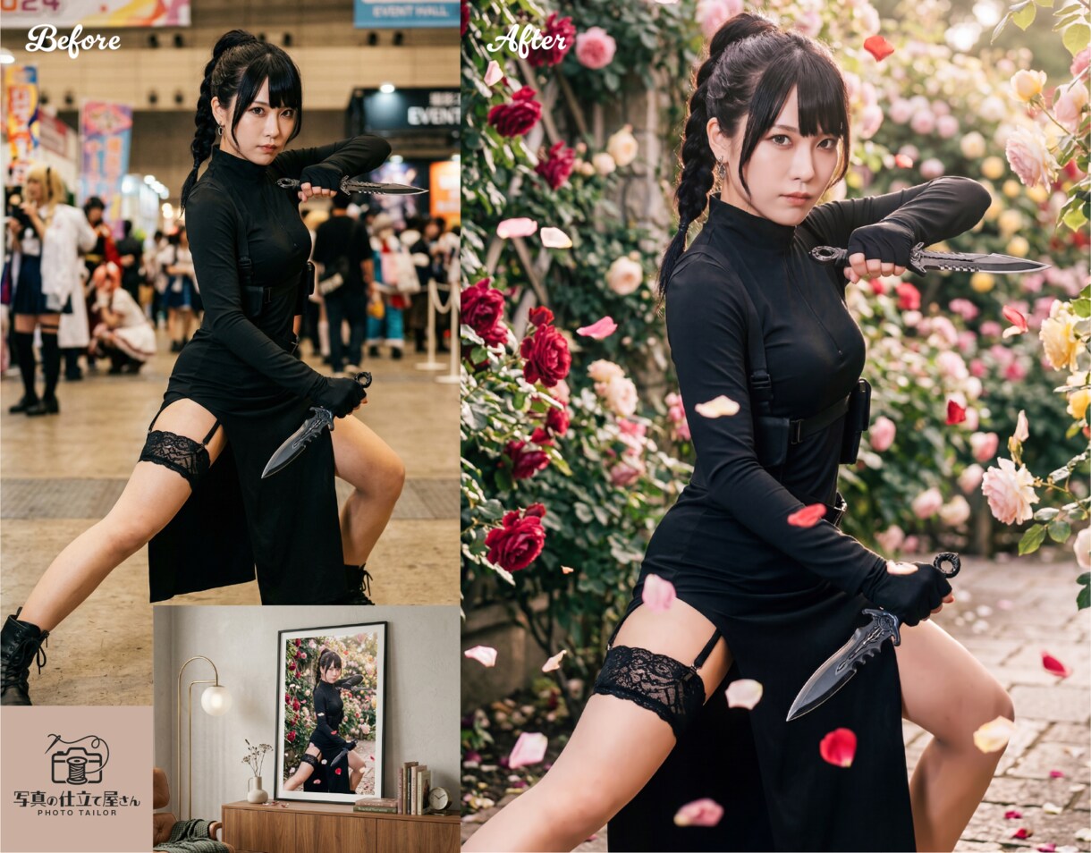 コスプレ写真を2.5次元の極上品質へ加工します 歴20年のプロ技術×最新AIで世界観を再現する背景合成を提供 イメージ4