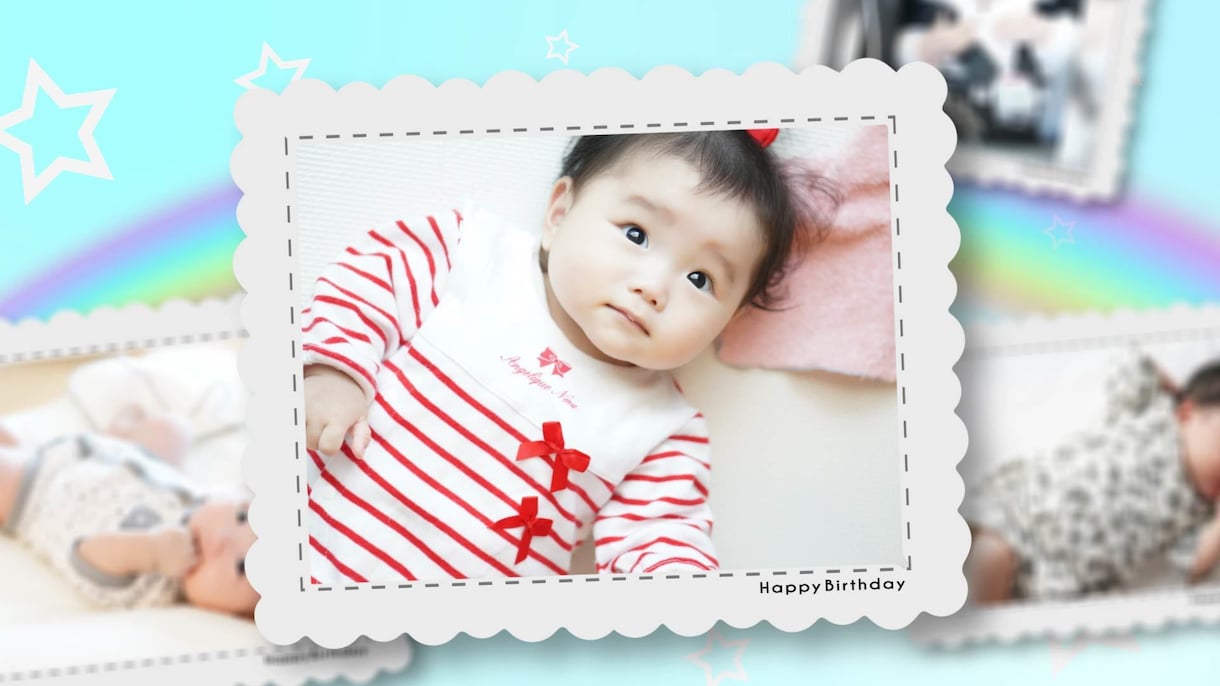 赤ちゃん 子供の誕生日のお祝いムービーを作成します 1歳のバースデー、2歳〜バージョンもご用意しました! イメージ3