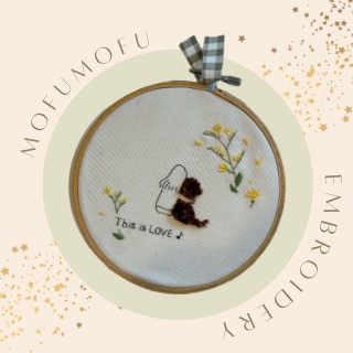 大切なワンちゃんとの思い出をモフモフ刺繍します ワンちゃんとの写真をもとに、シルエット刺繍♩ イメージ1