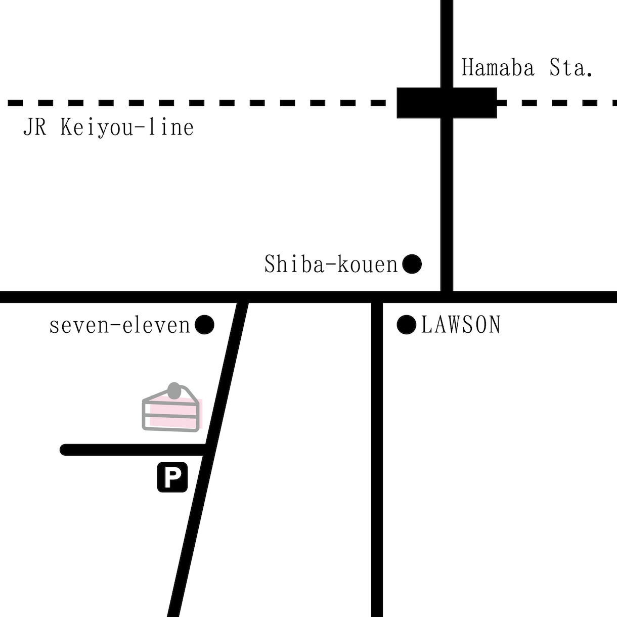 名刺・ショップカード用　簡略化地図を作成します 必要最低限の情報ですっきりとした地図を作成します イメージ1