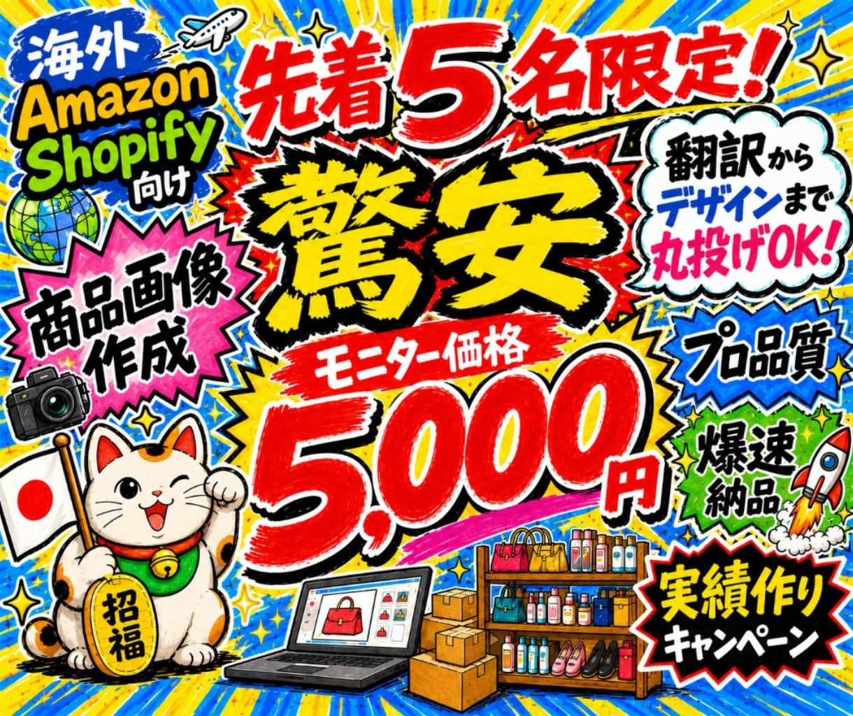 爆速納品＆丸投げOK！売れる海外EC画像を作ります 先着5名特別価格！翻訳からデザインまで丸投げOKのプロ品質！ イメージ1