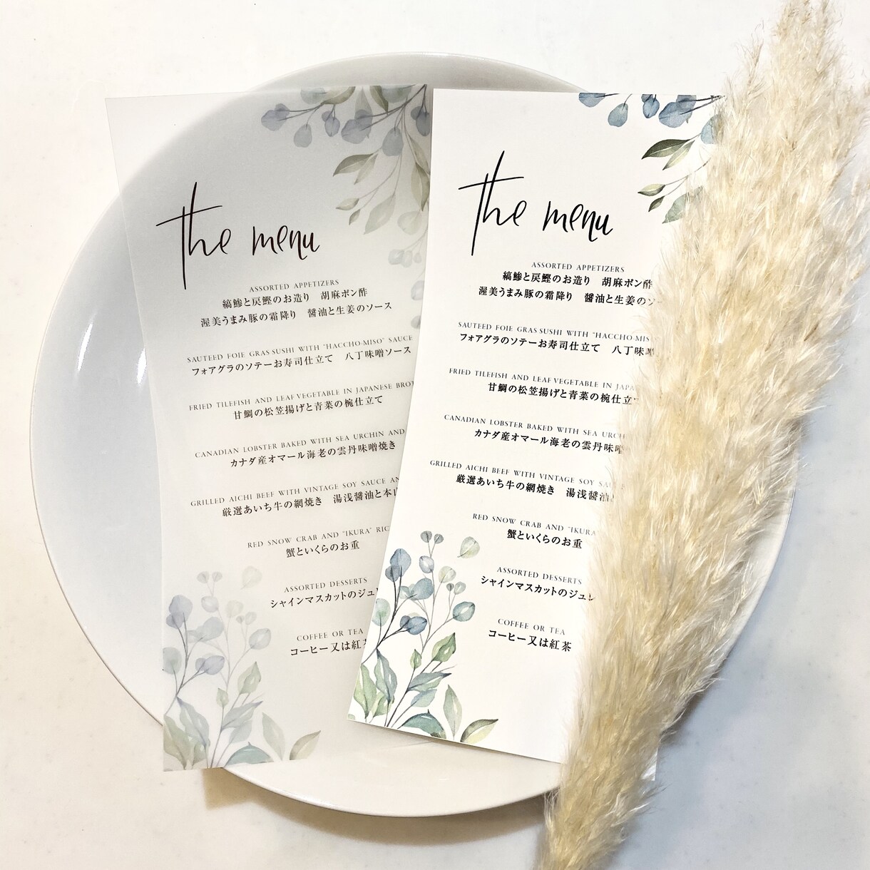 結婚式のメニュー表デザインします おしゃれな結婚式をしたいあなたへ♡修正は何度でも無料です！ イメージ4