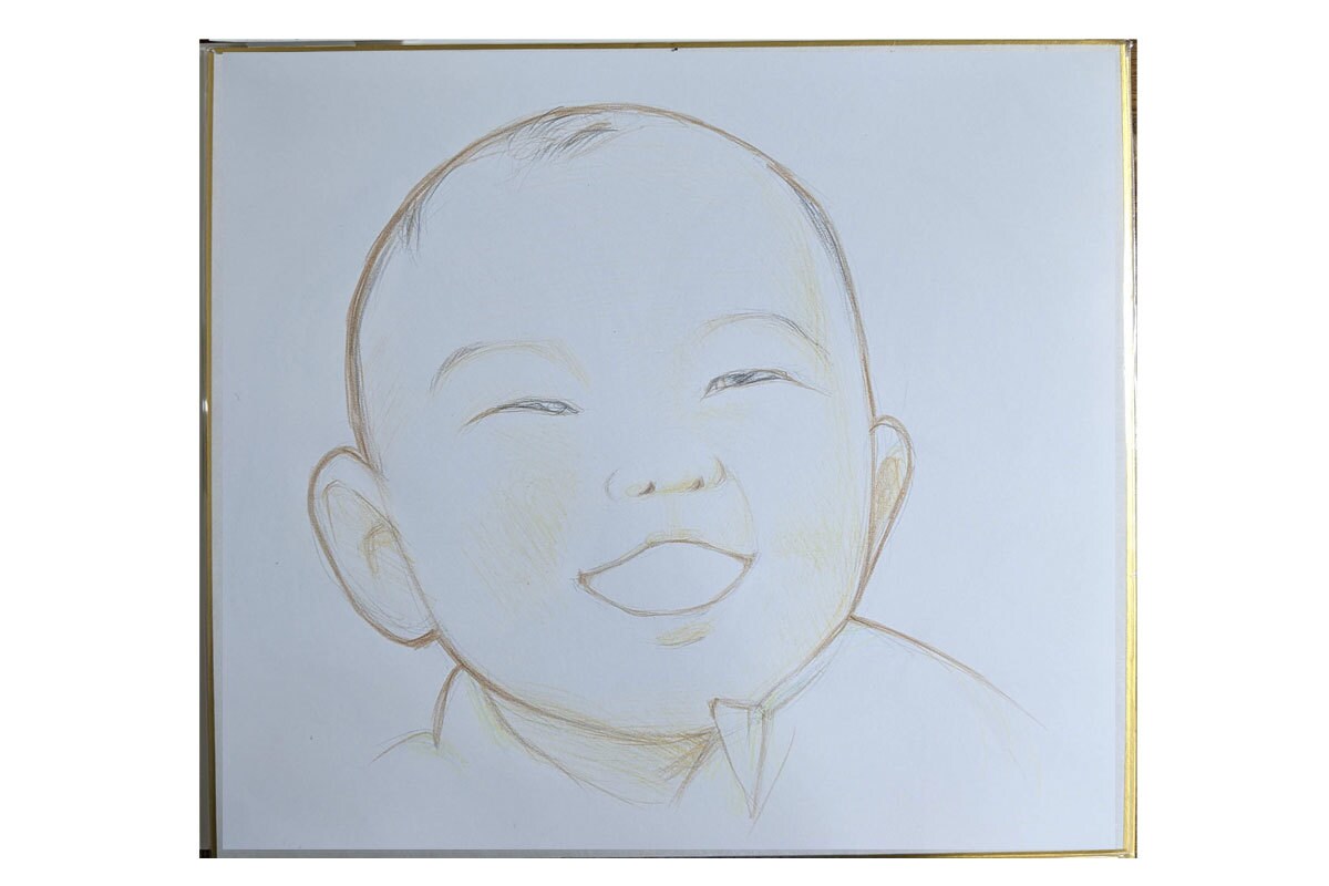 やさしい鉛筆タッチの似顔絵をお描きします 出産祝い・記念日に。心がほっとする色鉛筆の手描きタッチ イメージ4