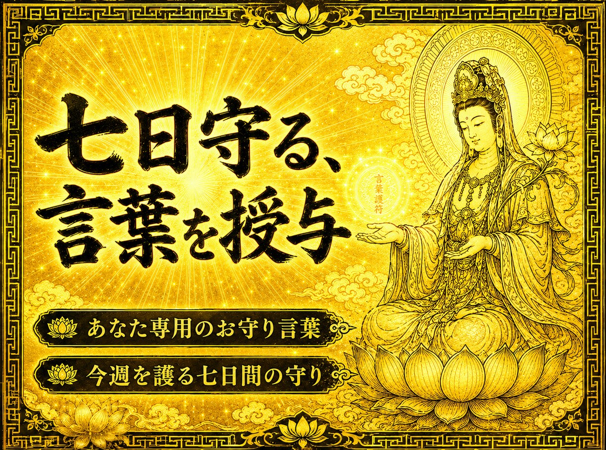 神仏霊視で今週の運気を読み解きます 七日間を守るお守り言葉を授けます イメージ5