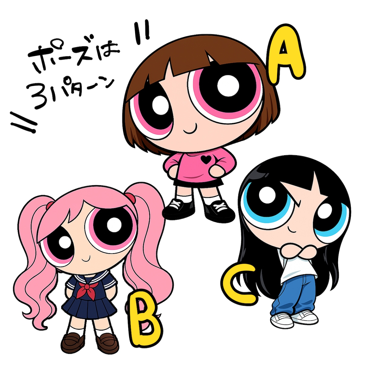パワパフガールズ風イラストお描きします ☆あなただけのパワパフガールズ風イラスト☆ イメージ2