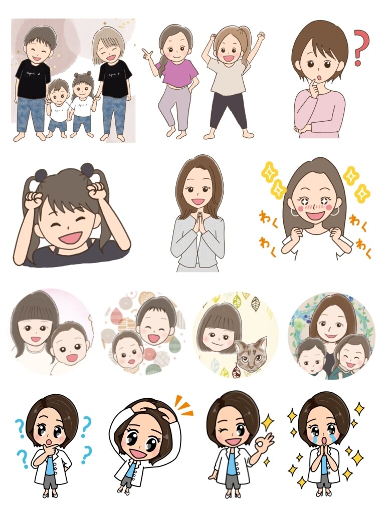 SNSやブログに使える似顔絵アイコン作成します ラフから丁寧に作成するかわいい雰囲気の似顔絵アイコンです イメージ2