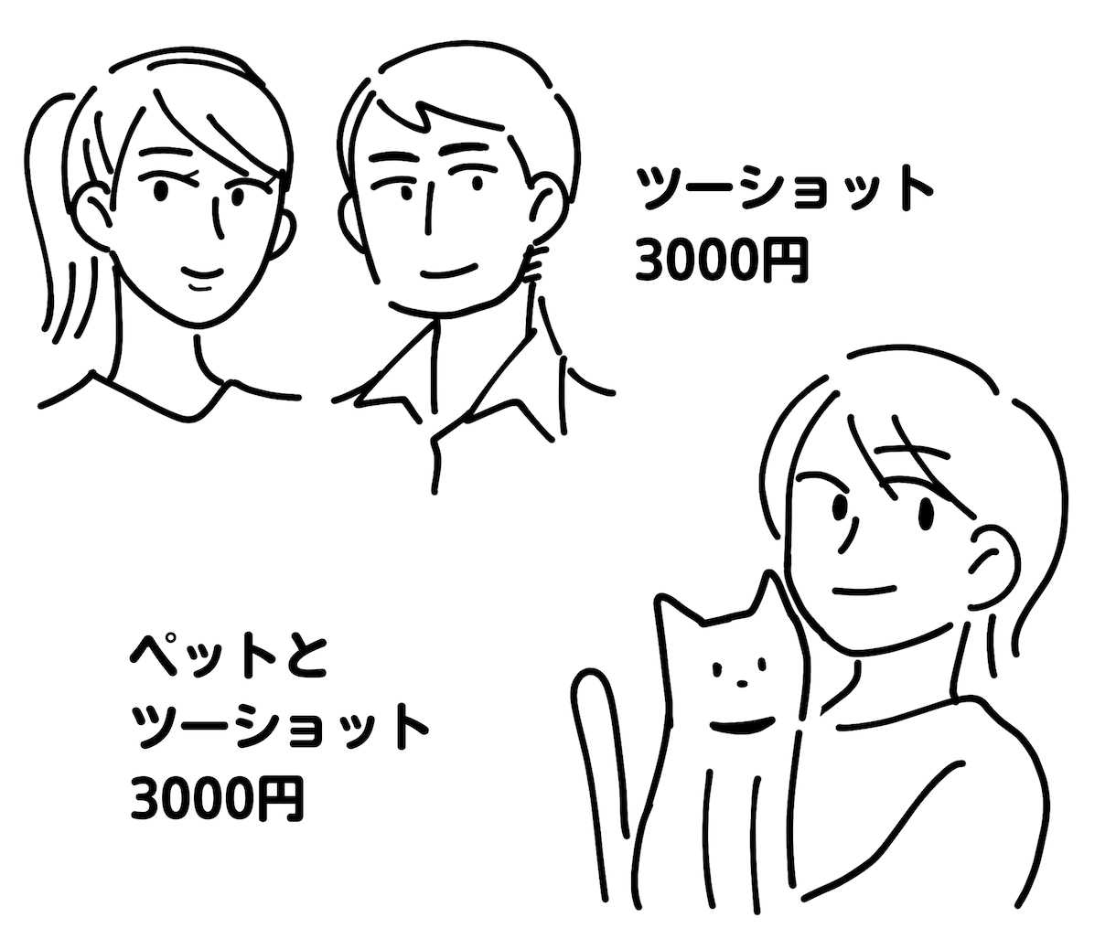雰囲気似せ♪ゆるシンプルな線画の似顔絵描きます InstagramやLINEのアイコンに♡カラー対応可 イメージ3