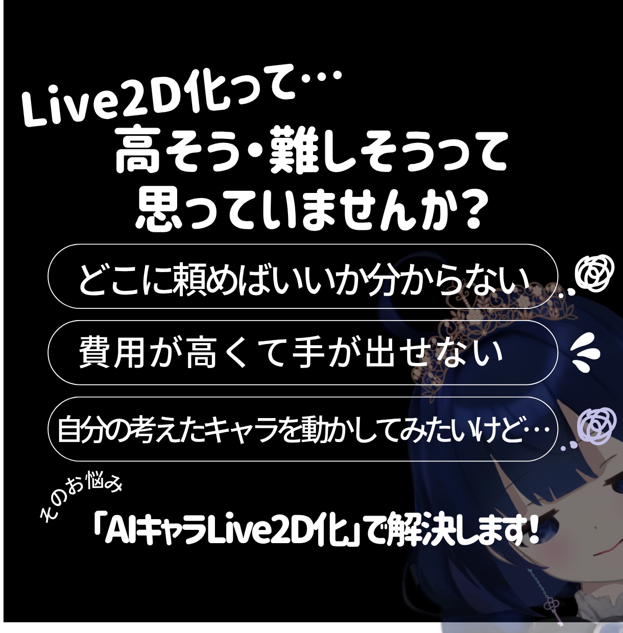 Live2D！あなたの作ったAIイラスト動かせます AI生成したキャラを一括で【パーツ分け+モデリング！!】 イメージ2