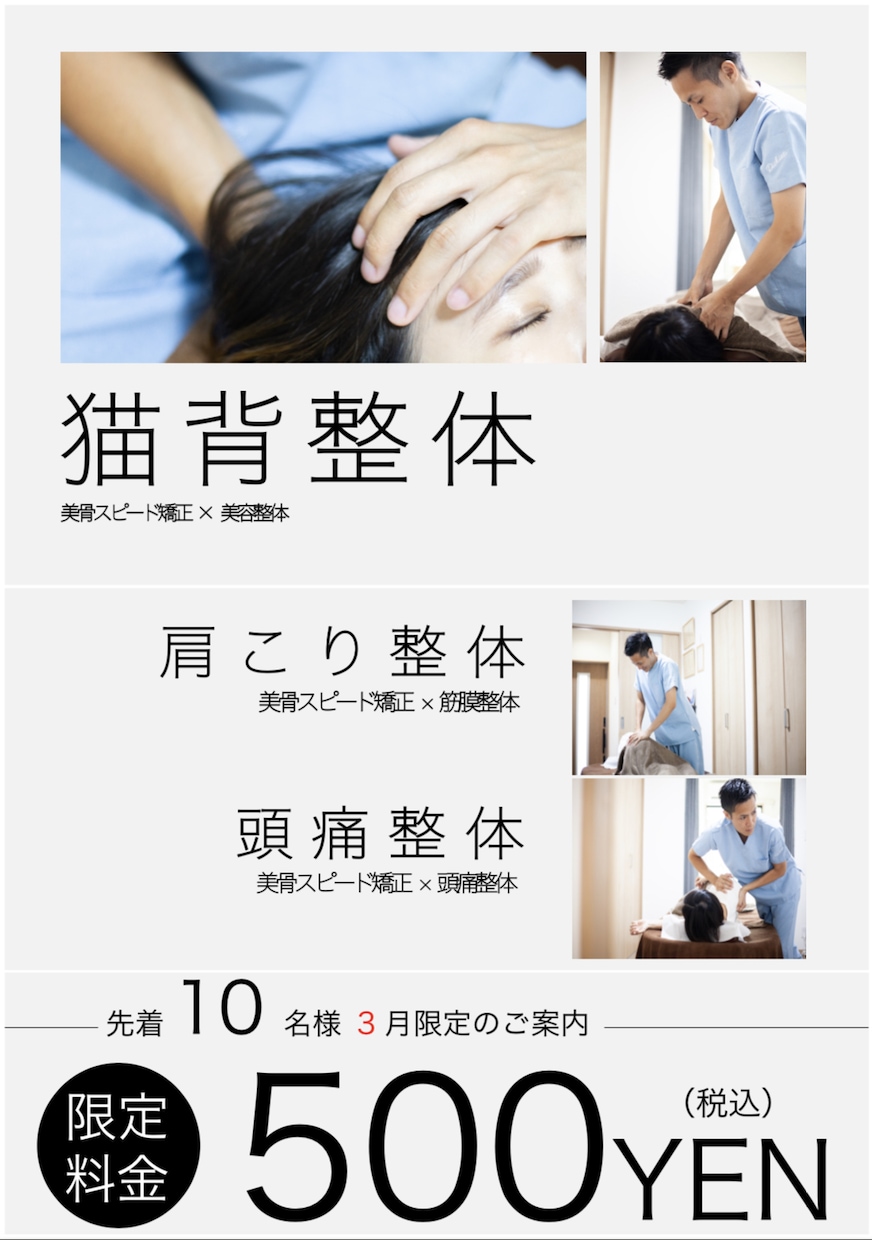 整骨院・治療院向け【新規集客】チラシを作成します 時間がない経営者のアナタへ。チラシ集客はお任せ下さい！ イメージ2