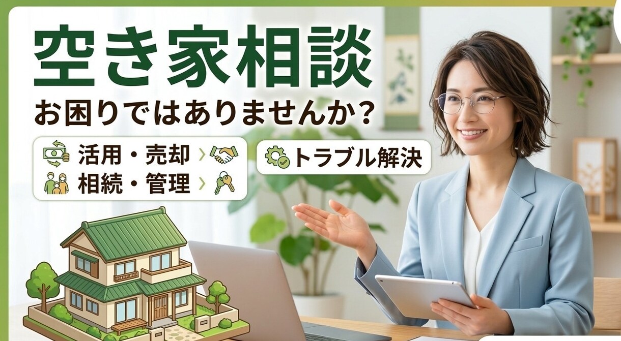 空家問題のご相談　最適な活用方法をアドバイスします 空家を放置する前に　売却・活用・管理の選択肢を説明します イメージ1