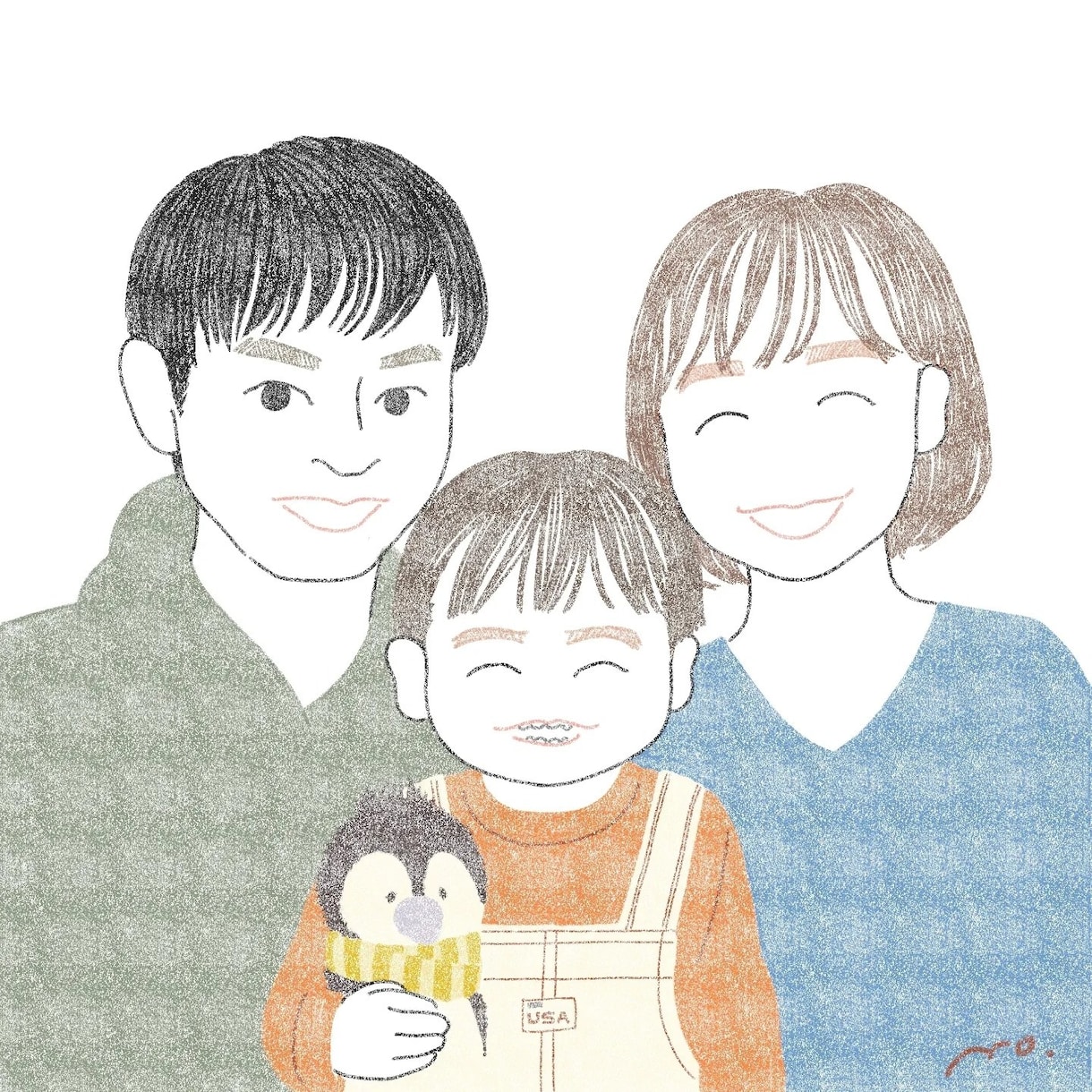 シンプルでやさしい似顔絵描きます ふんわりタッチのイラストで思い出づくりのお手伝いをします イメージ2