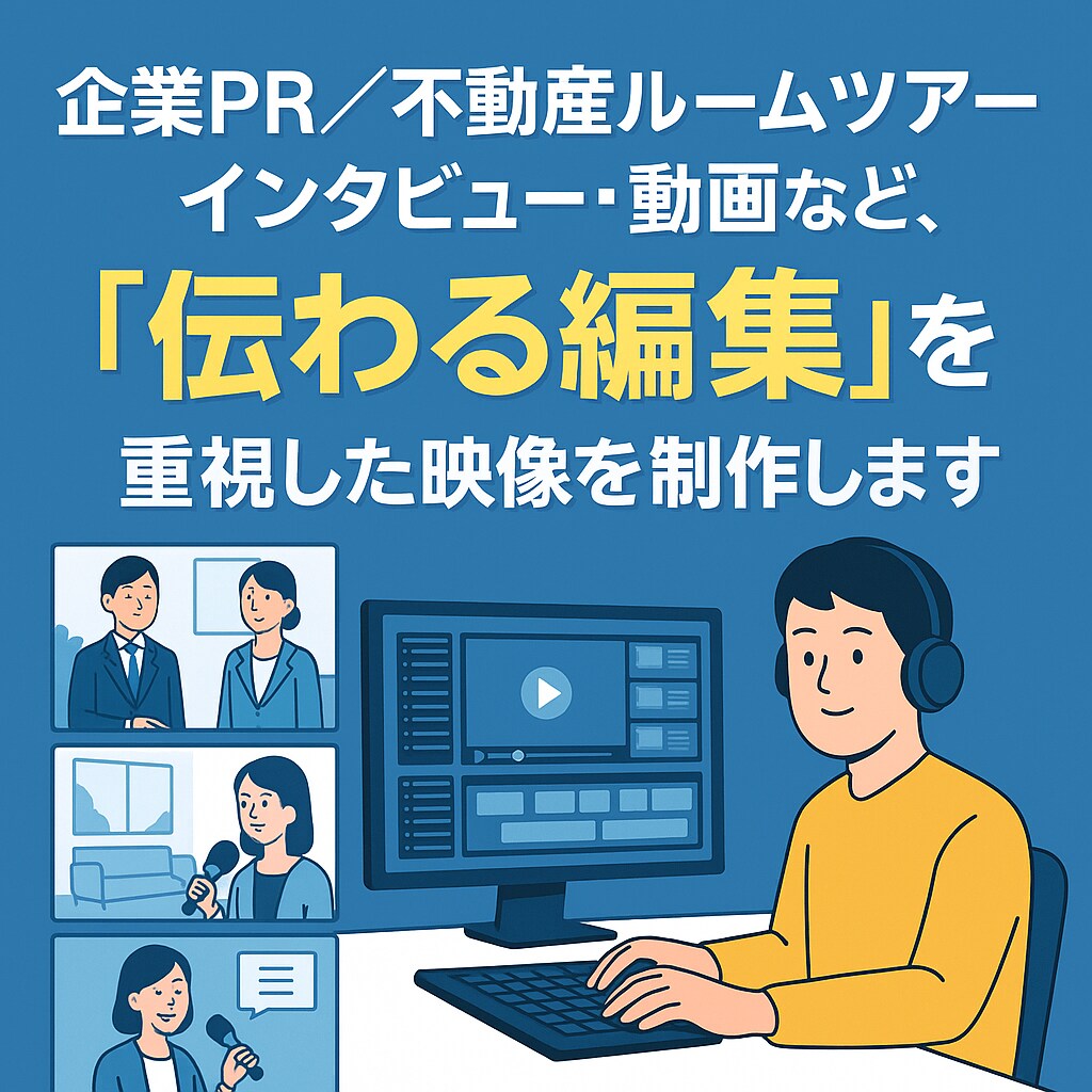 企業PR、インタビュー動画撮影します 「伝わる編集」を重視した映像を制作します。 イメージ1