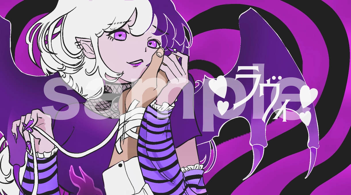 歌ってみたの目を引く商用利用可能イラスト描きます 歌みたサムネ等に使用！目の引く商用イラスト作成！サイズ変更◎ イメージ7