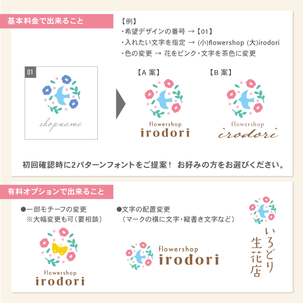 選ぶだけ!女性向けのオシャレで可愛いロゴ作ります 著作権譲渡・Aiデータ込！ショップ・サークル・お稽古教室に♪ イメージ2