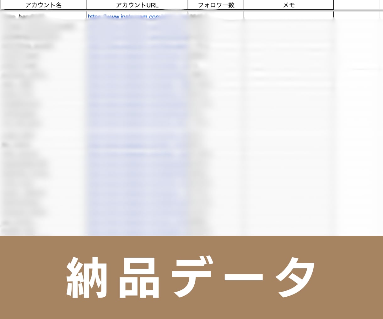 35ジャンル｜Instagramリストを提供します インスタアカウントの営業リスト｜35ジャンル・各1000件 イメージ3