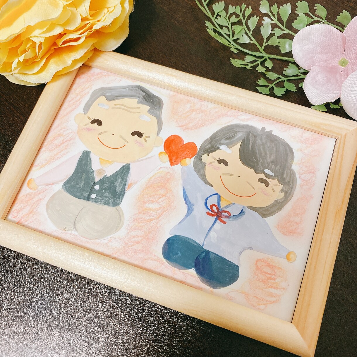 素敵な笑顔の写真を葉書サイズのイラストにします 希望があれば大きさ、素材ご要望にお応えします イメージ2