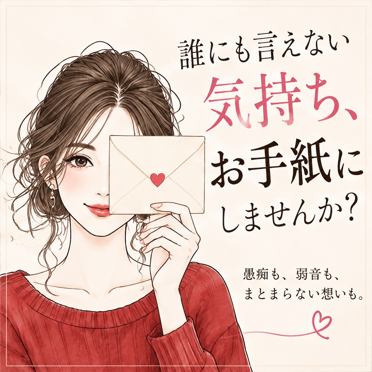 誰にも言えない悩みや愚痴をお手紙で受け止めます 否定せず、あなたの気持ちに寄り添います イメージ1