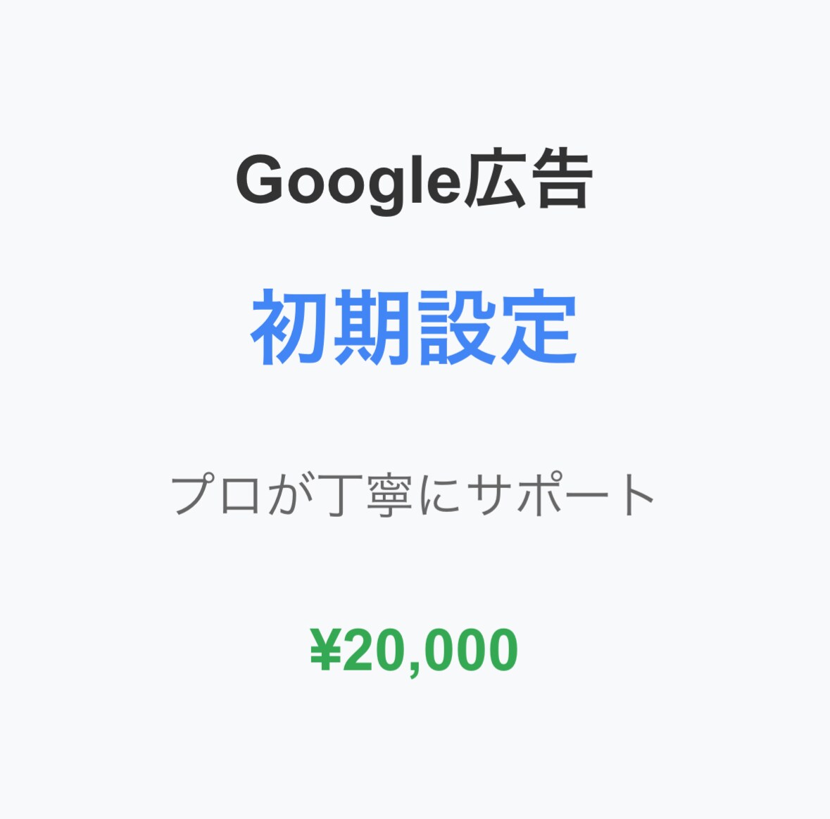 Google広告の初期設定をまるっと提供します タグの設置からキーワード戦略までまるっと対応 イメージ1