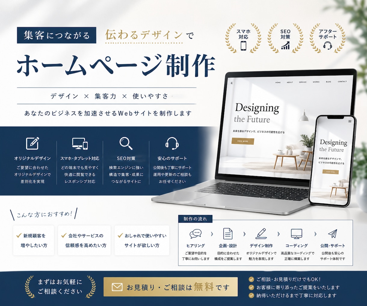 集客ホームページをお作ります 分からなくても丸投げでも大丈夫です イメージ1