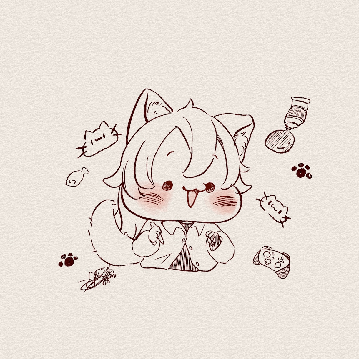 シンプル可愛い！ペン画風にゆるーく描きます 簡単な線のみでゆるくて可愛くお描きします イメージ2