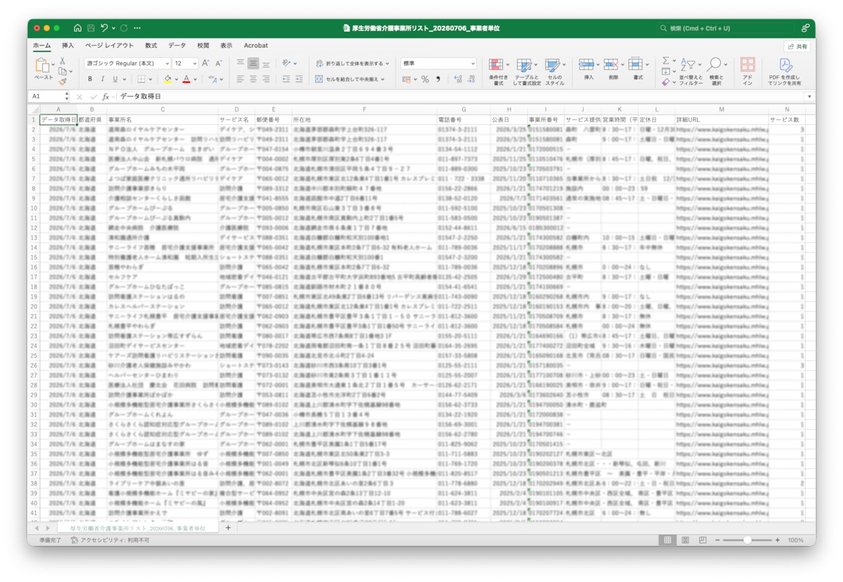 介護事業所リストを即納します 200,097件｜営業・業界向け法人データ（公的情報） イメージ4
