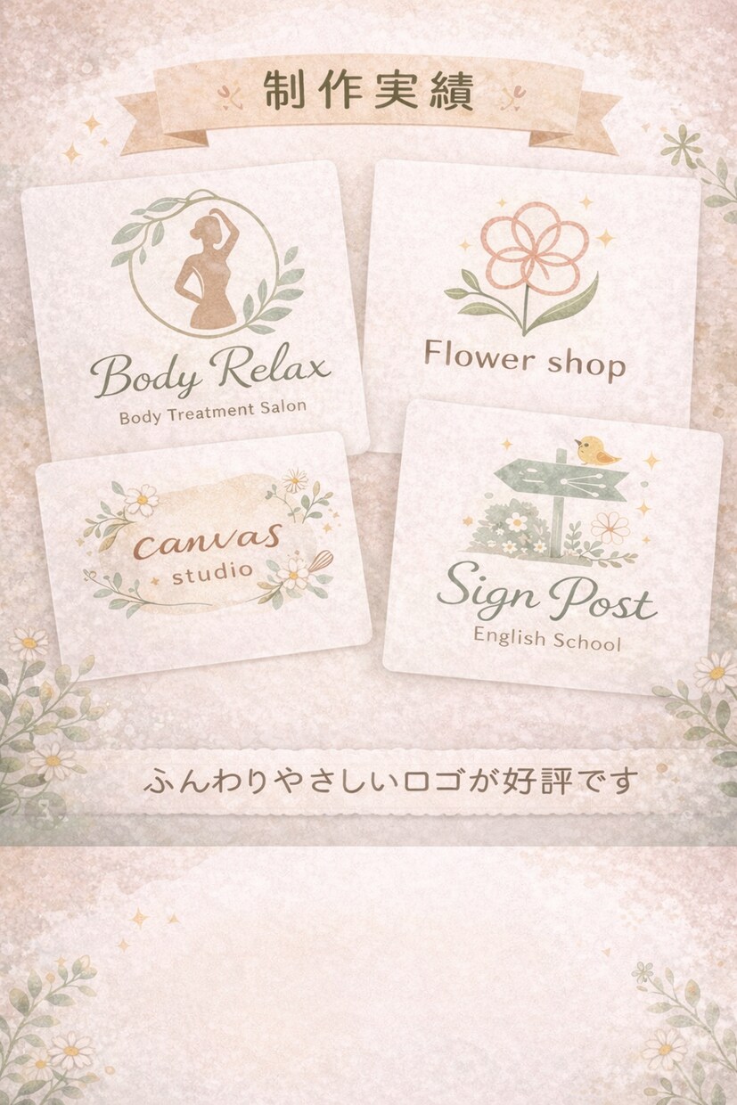 やさしく親しみやすいロゴ制作します 女性向け・個人事業主向けのやさしいロゴ イメージ5