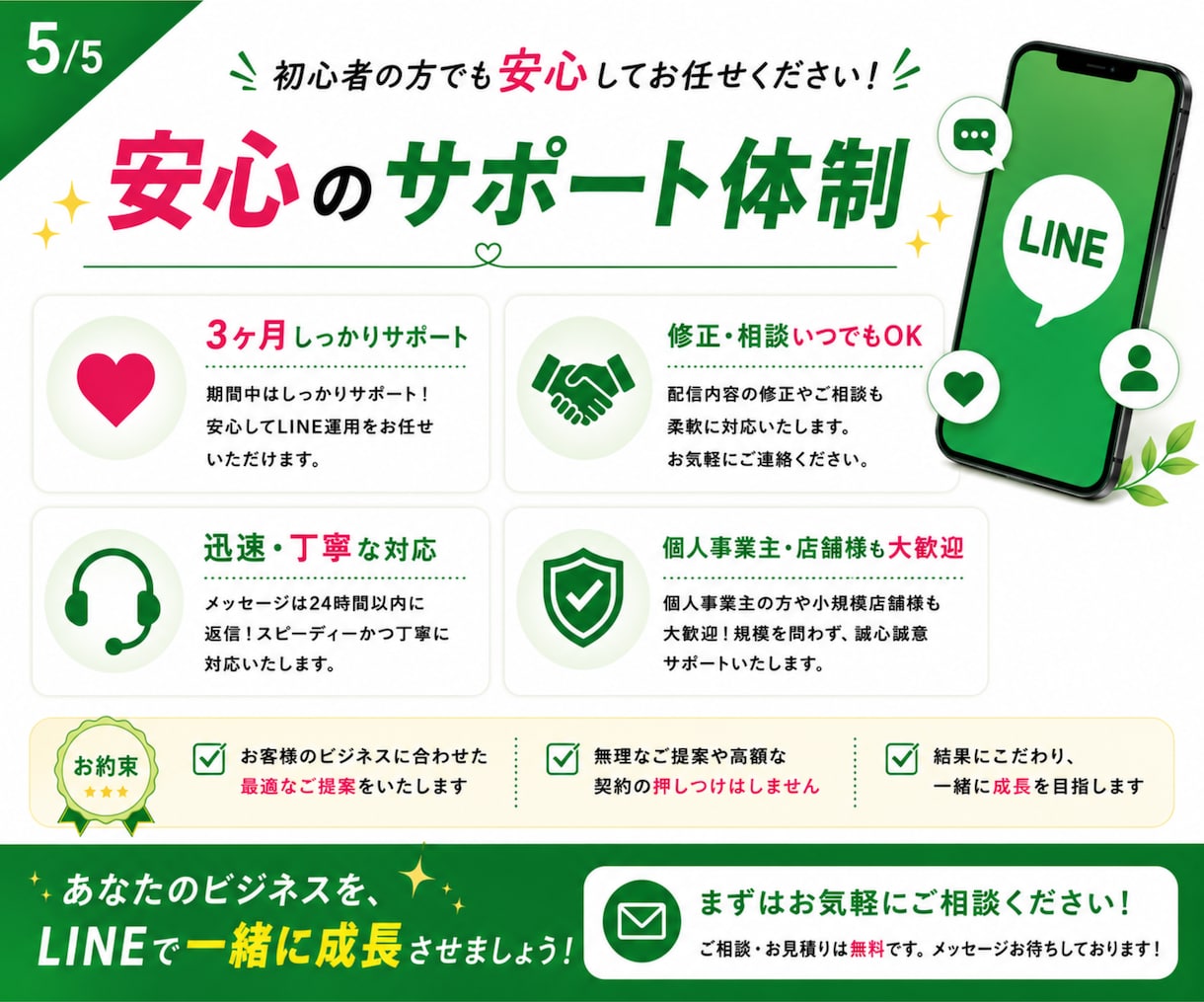LINE公式の運用を【3ヶ月】伴走サポートします 月2回配信＆画像制作・改善提案付きの3ヶ月お試しプラン イメージ5