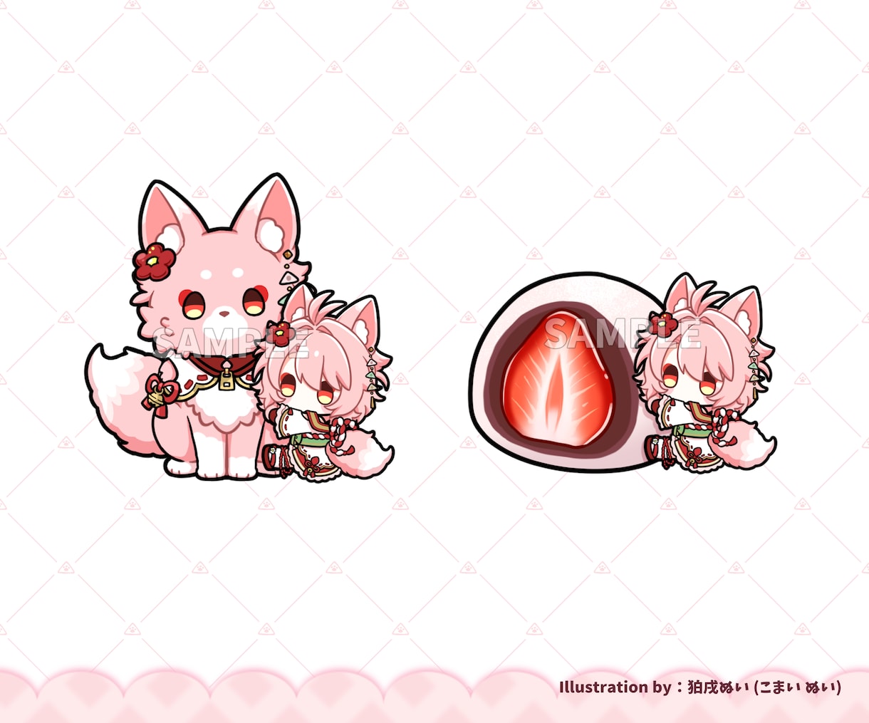 量産型ミニキャライラスト「ちまハグさん」制作します ちまっと可愛い！小物とセットでオリジナリティも！ イメージ4