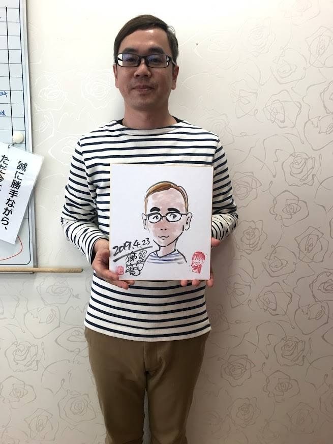 和風チックな似顔絵orペットのイラストを作成します 世界唯一の落語家+漫画家の登龍亭獅篭が似顔絵を作ります！ イメージ6