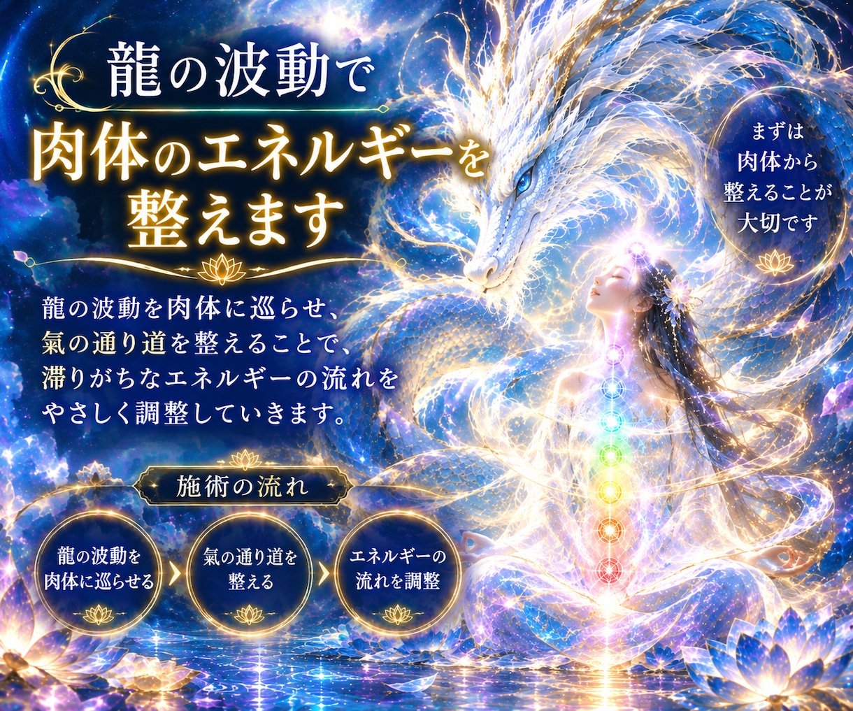 龍の波動で本来のエネルギーを整えます 龍の波動に包まれ内側の流れを整えていく イメージ4