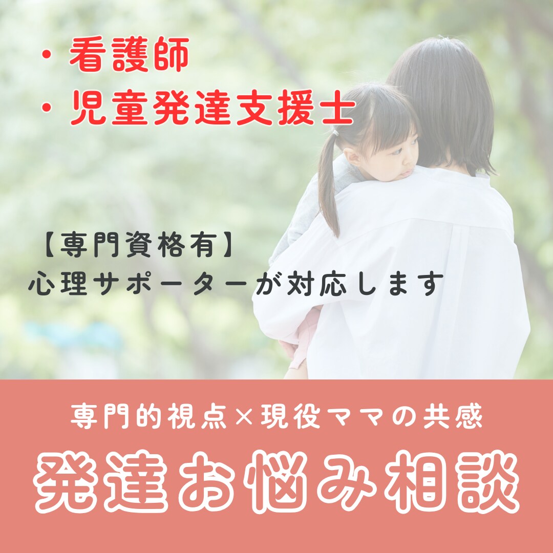 お子さんの発達に関するご相談お受けします 看護師・児発士の専門視点でママのお悩みを整理します イメージ1