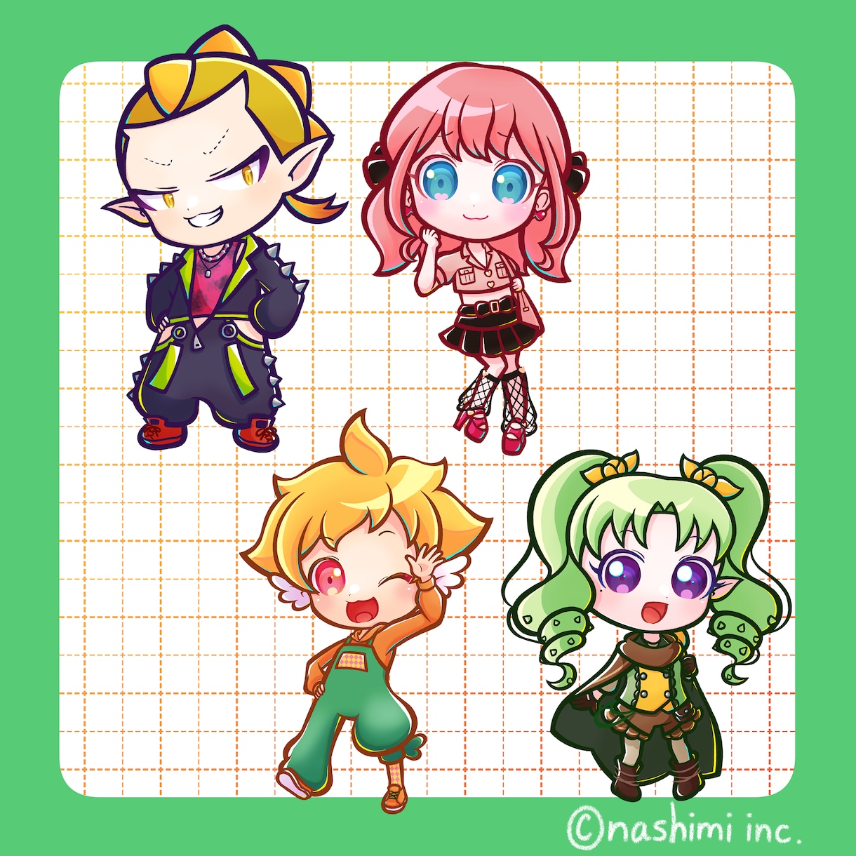 ポップで元気!!カラフルで可愛いミニキャラ描きます ステッカーやアクリルのグッズに最適。アイコン用も対応可能 イメージ5