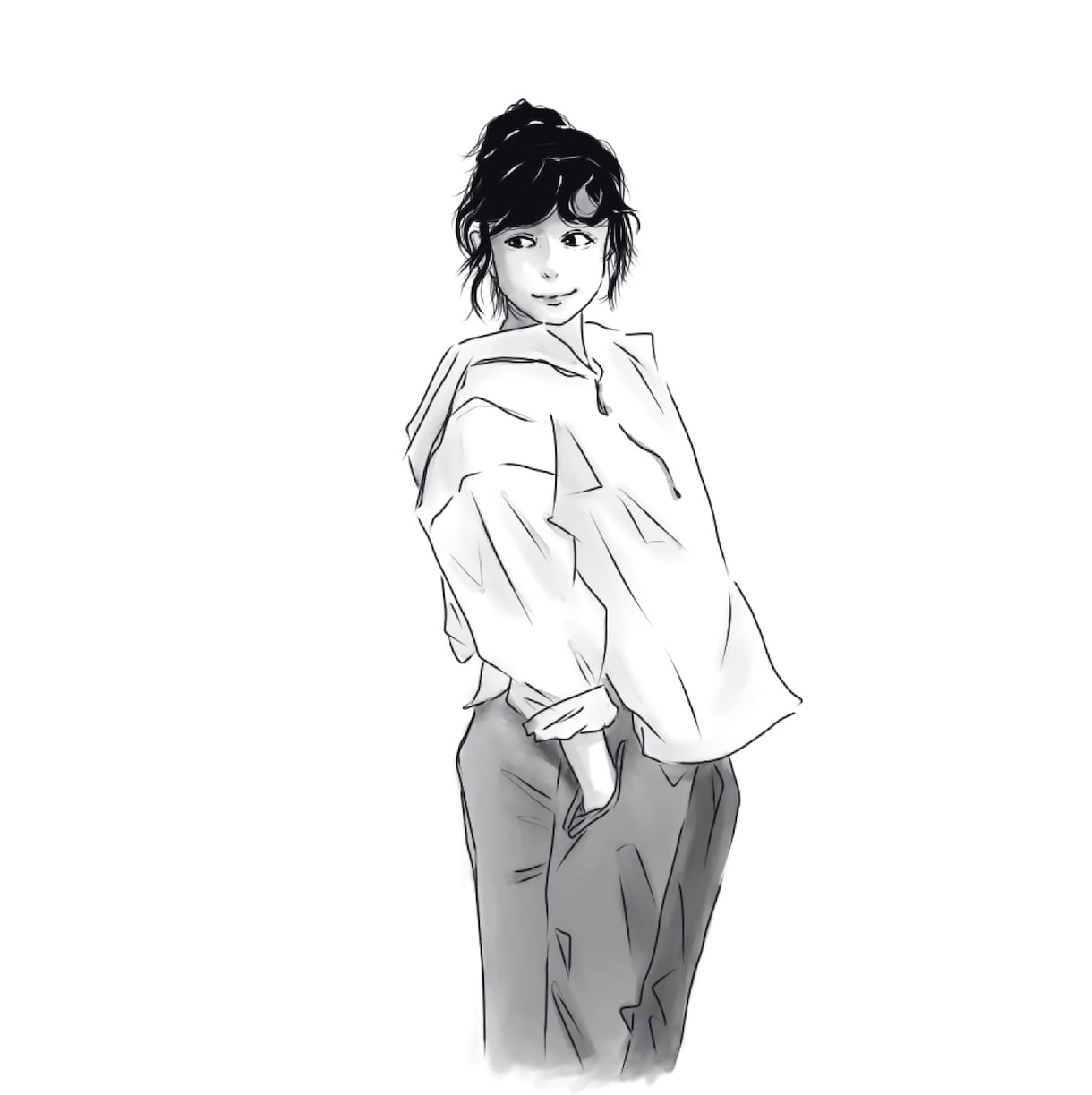 シンプルな似顔絵イラストを制作いたします 自分だけの特別な絵が欲しい方へ イメージ1