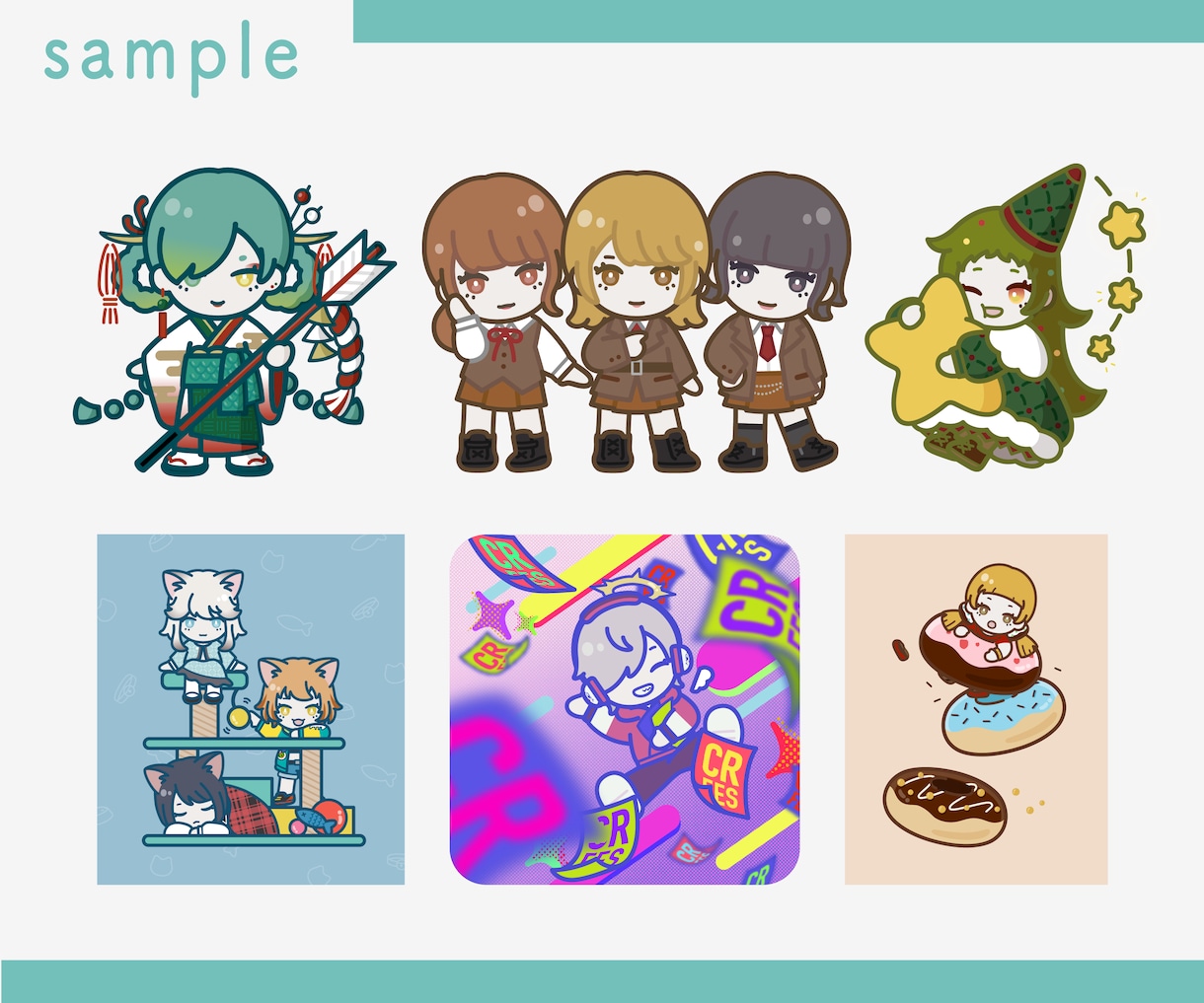 ポップで可愛いデフォルメキャラ描きます グッズやアイコン、スタンプにも！ イメージ4