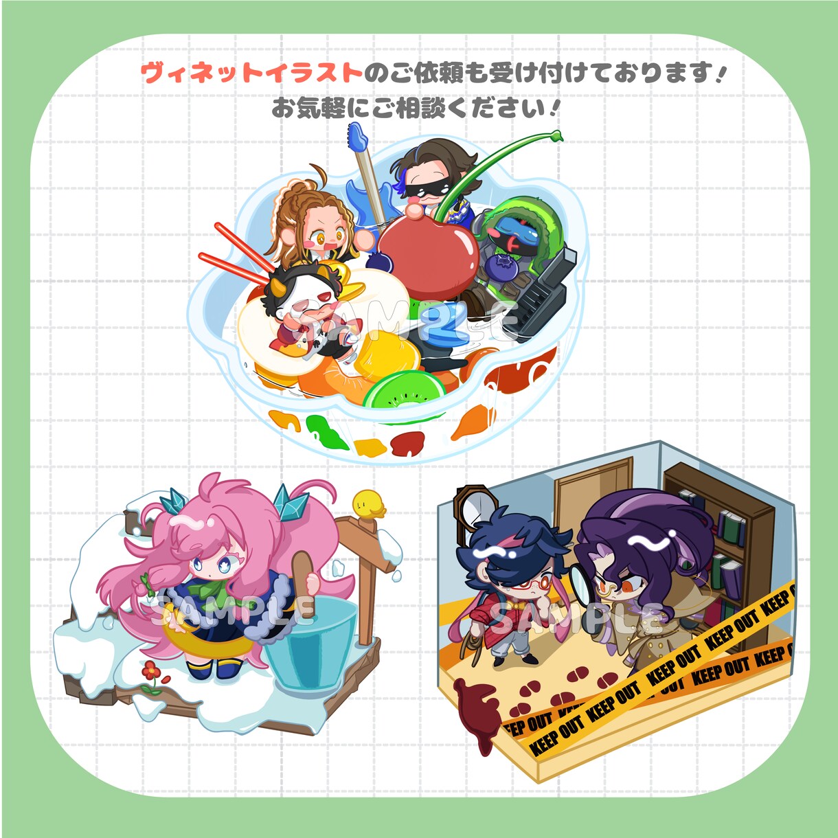 SDキャライラストお描きします キャラの雰囲気を重視したデフォルメイラストを制作します！ イメージ7