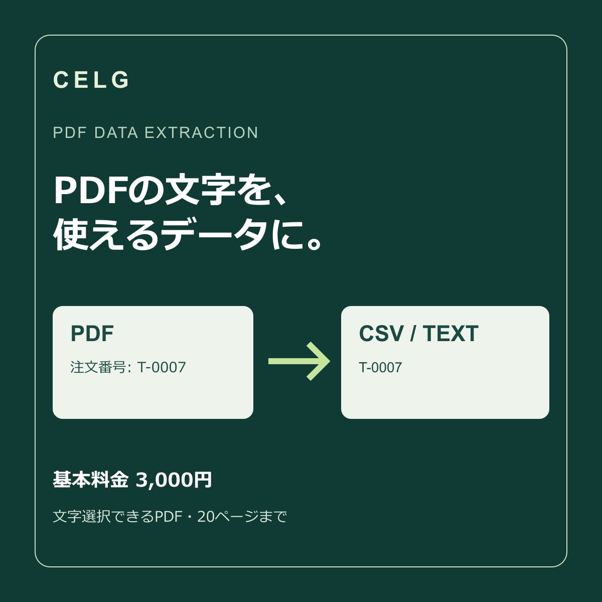 PDFの文字や指定項目を抽出します 文字選択できるPDFをテキスト・CSVで納品します イメージ1