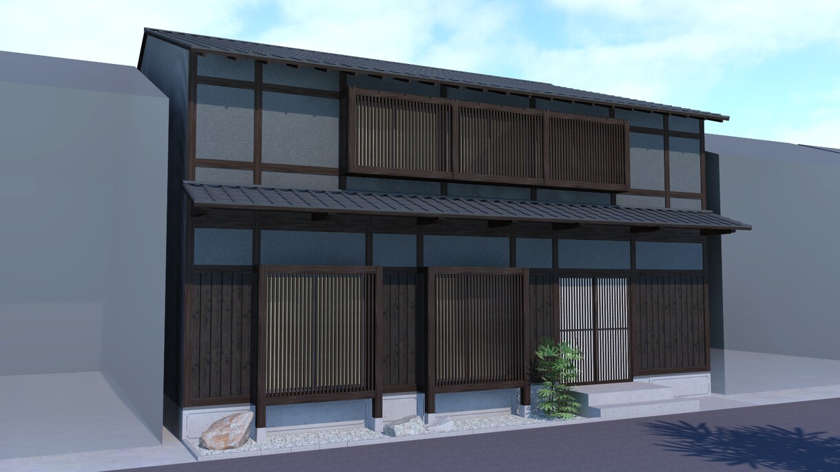 現役設計士が3D外観パースを作成いたします イメージしやすいパースを1棟¥10000で作成いたします。 イメージ3