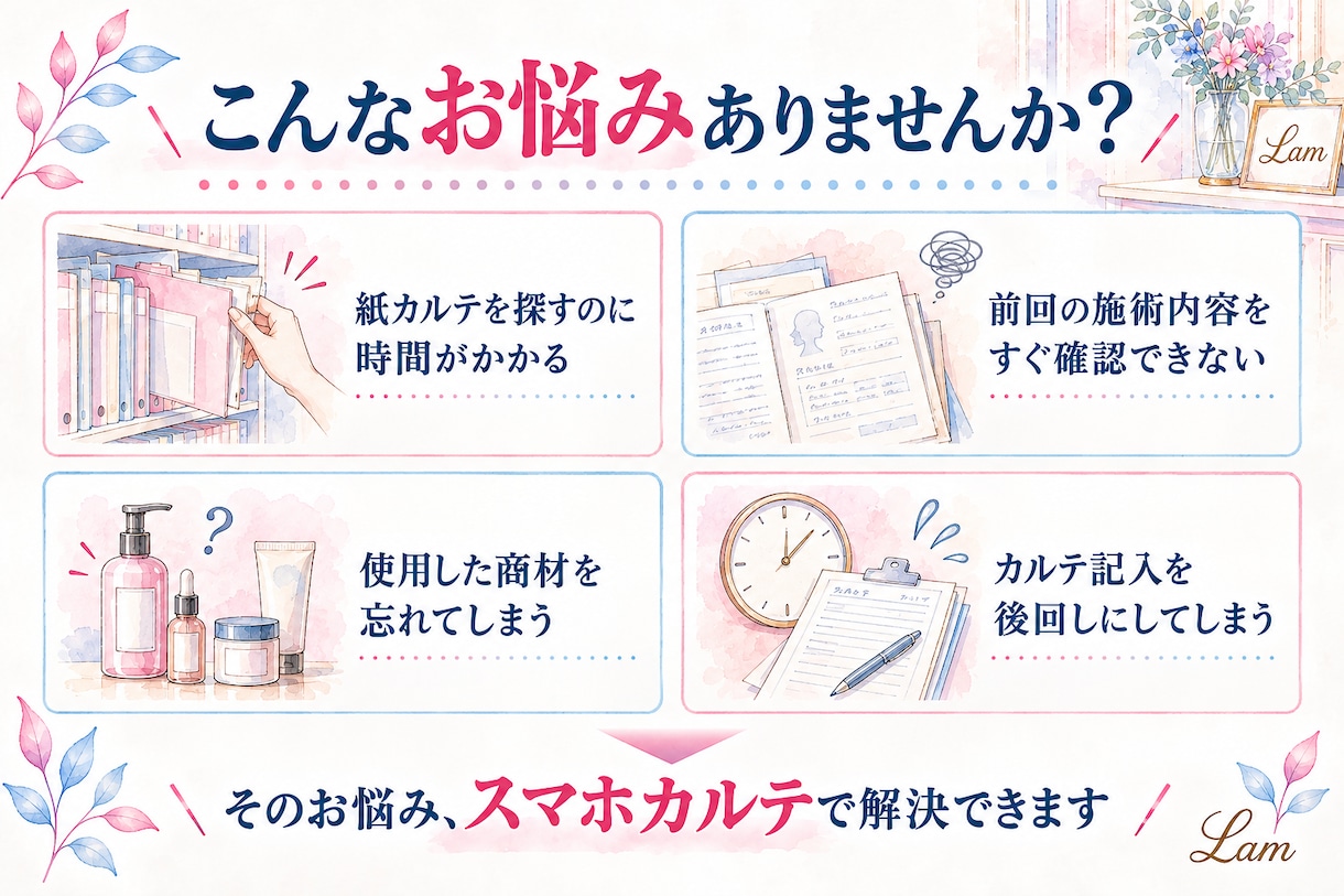 現役サロンオーナーが電子カルテを作成します 紙カルテ卒業｜スマホで顧客情報・施術履歴をかんたん管理 イメージ2