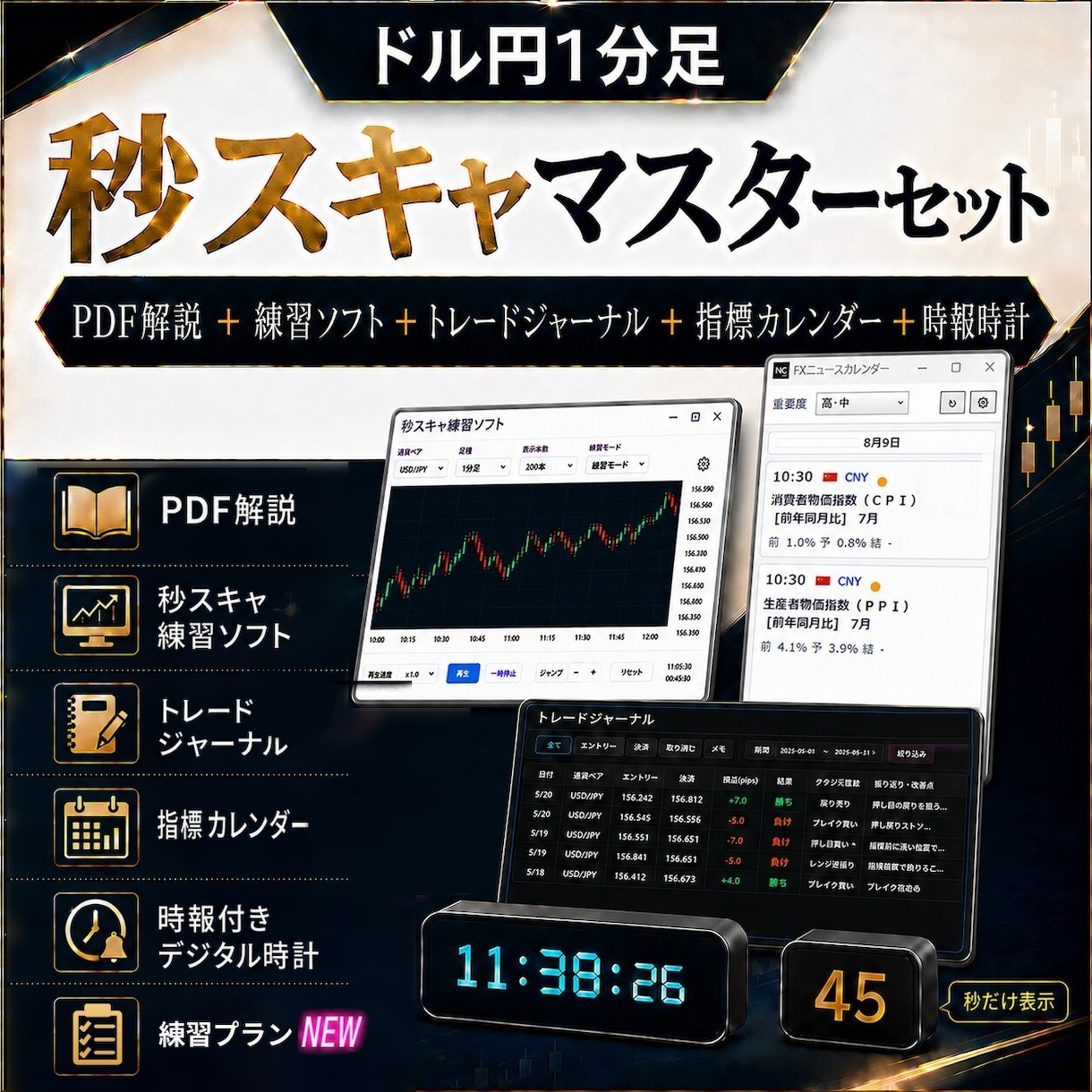 ドル円秒スキャのマスターセットを提供します PDFと練習ソフトで基本をマスター！質問サポート付き イメージ1