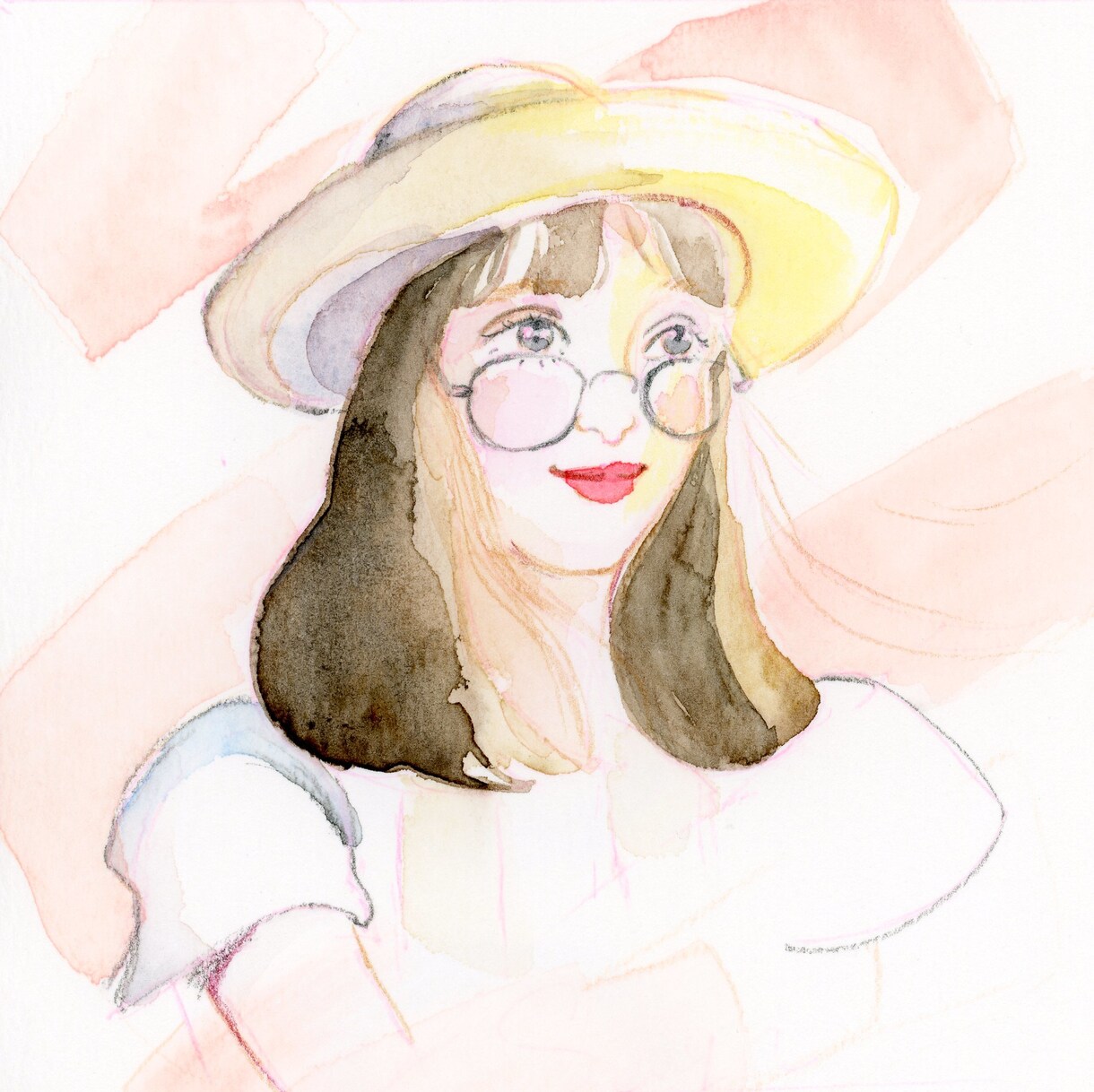 水彩でほんわりとアイコンを手書きで描きます アナログ画材でお写真描きます✾SNSのアイコンや、名刺に等に イメージ1