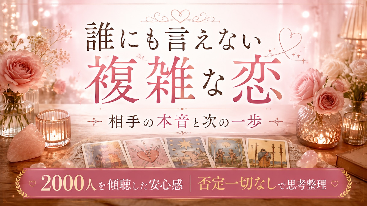 複雑恋愛・復縁相手の本音と現実的な一歩占いますます 2000人の本音を聴いた鑑定士が複雑恋愛のお悩みを整理します イメージ2