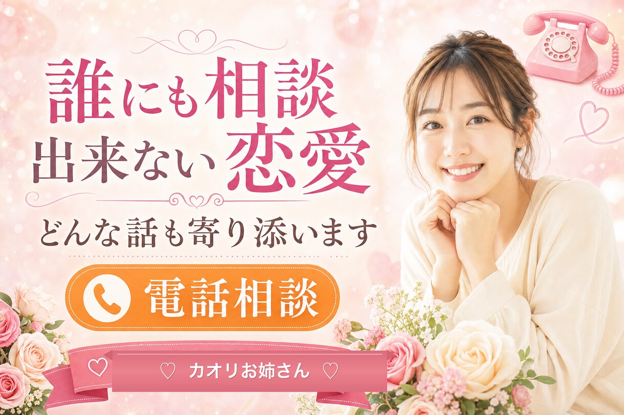 誰にも相談出来ない恋愛。どんな話しも寄り添います 9歳年下略奪婚のカオリお姉さんが全部受け止めます イメージ1