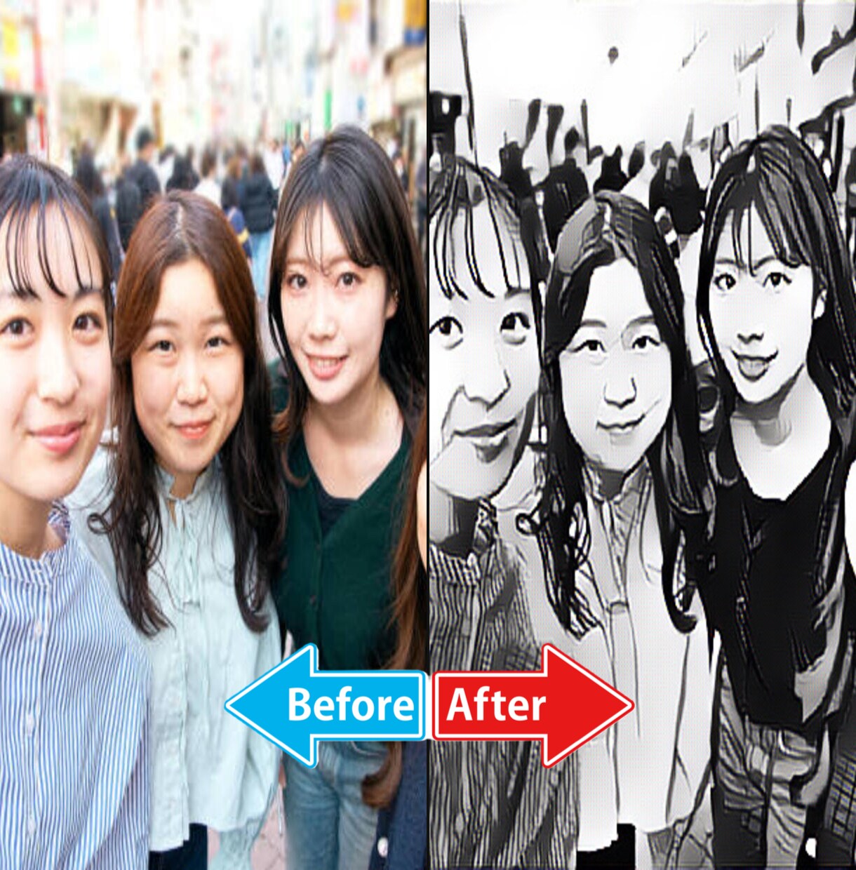 写真を絵画・イラスト風に加工します 写真がアート風に変身！アイコンやオリジナルTシャツに活用も！ イメージ3