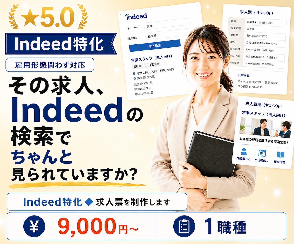 Indeed特化◆求人票を制作します その求人、Indeedの検索でちゃんと見られていますか？ イメージ1