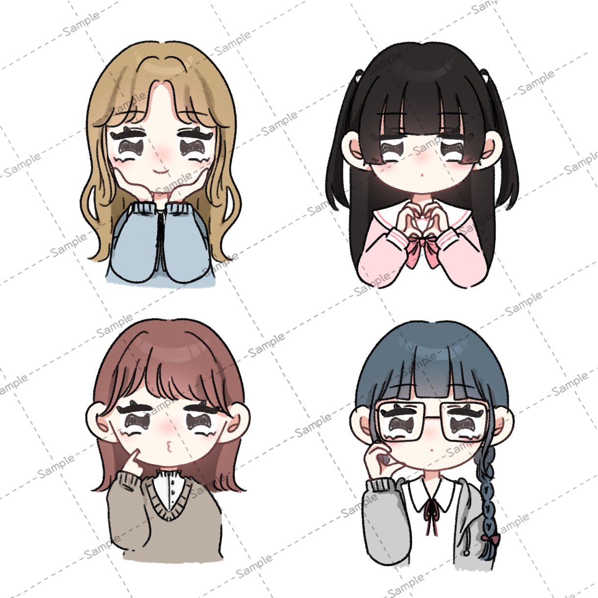 最短即日納品！ポップでゆるふわなイラスト描きます アイコン、ミニキャラ、全身など用途に合わせてお描きします！ イメージ4