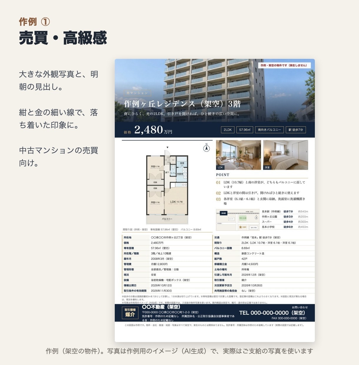 不動産のマイソクを間取り図から作成します 間取り図の清書からA4の販売図面まで｜中古マンション・賃貸 イメージ3