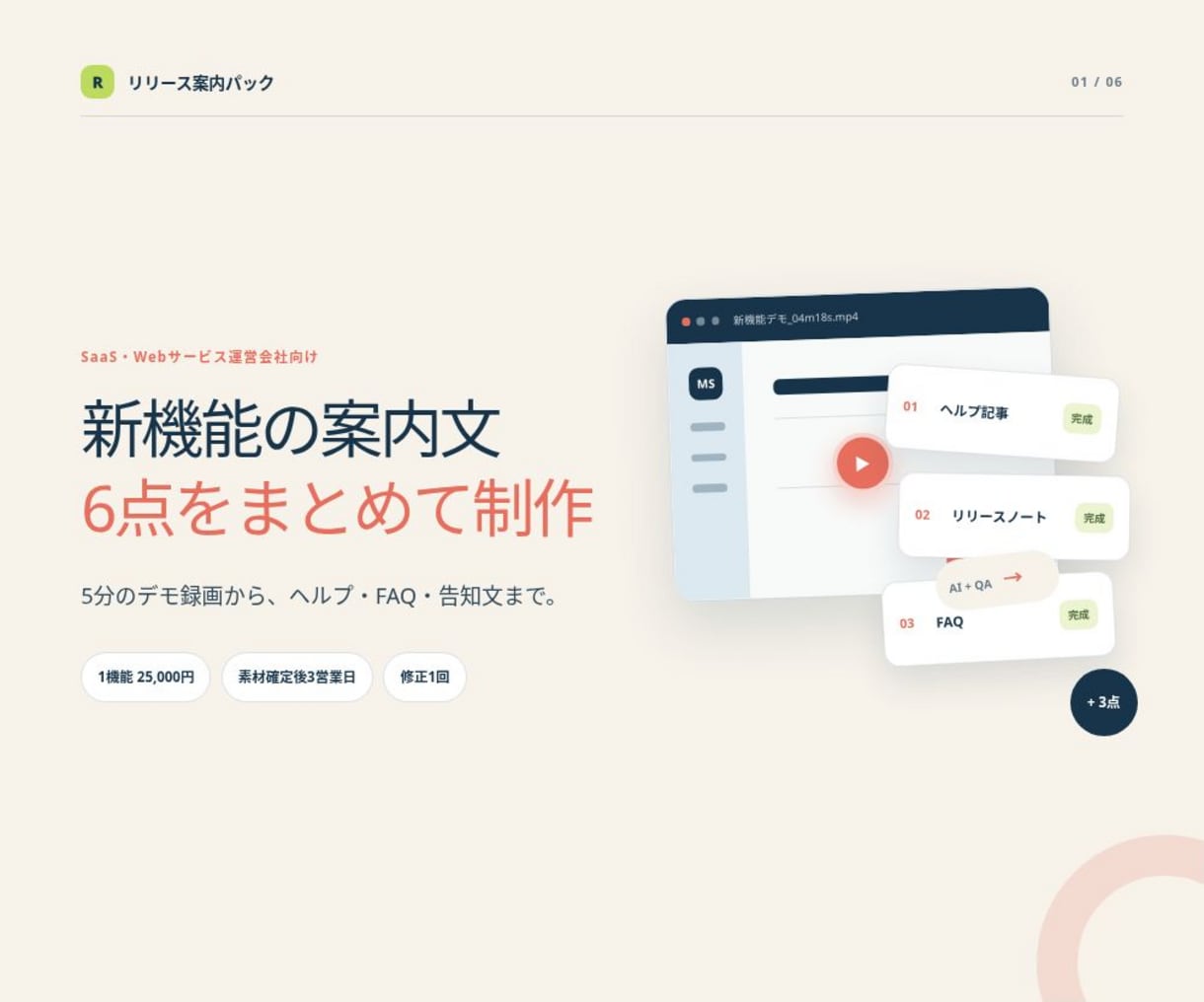 SaaS新機能の案内文6点をまとめて制作します 5分のデモ録画からヘルプ・FAQ・告知文まで イメージ1