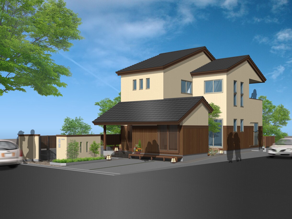 打合せに適した住宅の外観パースを作成します 建築士による実際の品番でのパターン出しに対応します！ イメージ2
